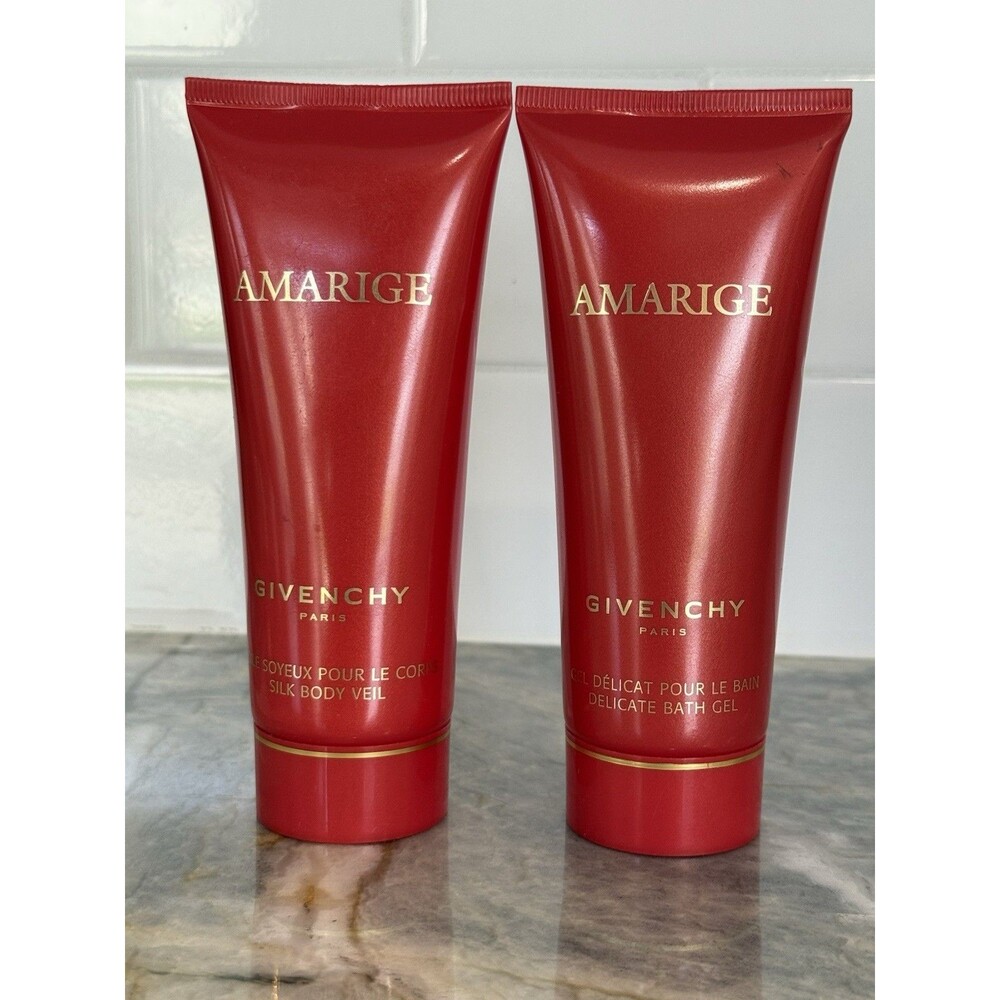 Amarige by Givenchy Set Silk Body Veil Lotion & Bath Gel New 3.3oz/100ml Ea Vtg
